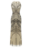 Jewel Black Blush Robe de fête des années 1920 avec dos sans dos