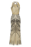 Jewel Black Blush Robe de fête des années 1920 avec dos sans dos