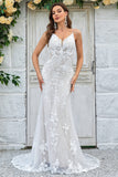 Robe de mariée longue en dentelle ivoire