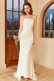 Spaghetti Blanc Sangles Simple Robe de Mariée