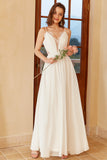 Spaghetti Blanc Sangles Simple Robe de Mariée