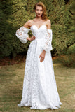 Robe de mariée en organza blanc sur épaule