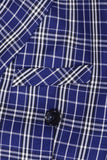 Bleu Royal à Carreaux à Revers En Pointe Double Boutonnage Costume 2 Pièces Pour Homme