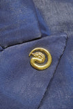 Costume 2 Pièces Bleu À Double Boutonnage À Revers En Pointe Pour Hommes