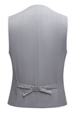 Ensemble De Costume 3 Pièces Simple À Revers Châle Gris Pour Hommes