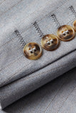 Ensemble De Costume 3 Pièces Simple À Revers Châle Gris Pour Hommes