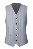 Gris 3 Pièces À Revers En Pointe Costumes Pour Hommes