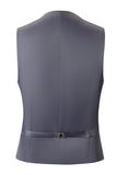 Gris 3 Pièces À Revers En Pointe Costumes Pour Hommes