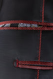 Gris Jacquard Châle Revers Costumes 2 Pièces Hommes