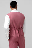 Revers Cranté Corail Simple Boutonnage 3 Pièces Costumes De Bal Pour Hommes