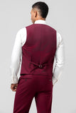 Bourgogne 3 pièces à revers en pointe Costumes de bal pour hommes