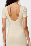 Robe Longue Abricot Satin Fourreau Fendue