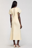 Robe Longue Ivoire Fourreau Ras de Cou
