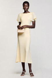 Robe Longue Ivoire Fourreau Ras de Cou