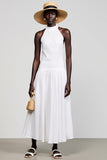 Robe Longue Blanc Tulle Trapèze Licou