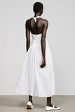 Robe Longue Blanc Tulle Trapèze Licou