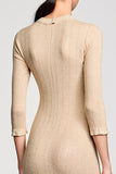 Robe Midi Ivoire Satin Fourreau Col V