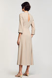 Robe Midi Abricot Satin Trapèze Col Carré
