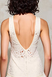Robe Midi Ivoire Trapèze Licou Dos Nu
