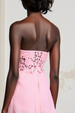 Robe Midi Rose Tulle Floral Trapèze Col Cœur