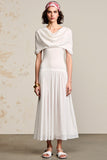 Robe Longue Ivoire Trapèze Tulle Capot