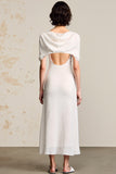 Robe Longue Ivoire Trapèze Tulle Capot