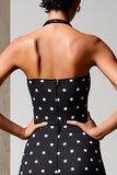 Robe Longue Noir À Pois Trapèze Licou