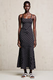 Robe Longue Noir Tulle Fourreau À Pois