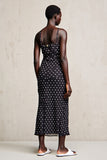 Robe Longue Noir Tulle Fourreau À Pois