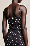Robe Longue Noir Tulle Fourreau À Pois