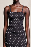 Robe Longue Noir Tulle Fourreau À Pois