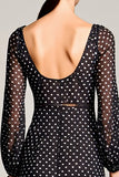 Robe Midi Noir Tulle À Pois Trapèze