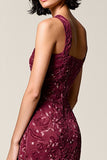 Robe Midi Rouge Dentelle Fourreau Col Bijou
