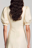 Robe Longue Ivoire Satin Trapèze