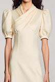 Robe Longue Ivoire Satin Trapèze