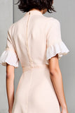 Robe Midi Ivoire Trapèze Satin Volants
