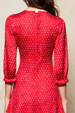 Robe Longue Rouge Trapèze Satin Ras De Cou