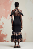 Robe Longue Noir Satin Fourreau Licou