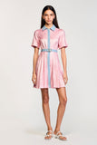 Robe Court Rose Trapèze Avec Col