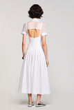 Robe Longue Blanc Tulle Trapèze