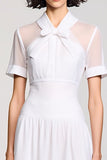 Robe Longue Blanc Tulle Trapèze
