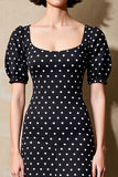 Robe Noir Longue Satin Fourreau Col Carré