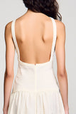 Robe Longue Abricot Trapèze Bretelles Spaghetti