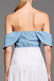 Robe Longue Blanc Trapèze Épaule Dénudée