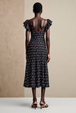 Robe Midi Noir Tulle Fourreau À Pois