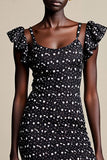 Robe Midi Noir Tulle Fourreau À Pois