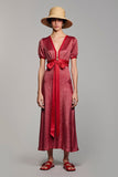 Robe Longue Rouge Trapèze Col V