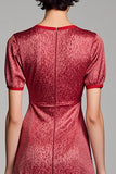 Robe Longue Rouge Trapèze Col V