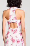 Robe Midi Rose Satin Trapèze Licou