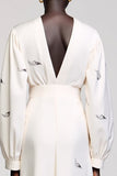 Robe Midi Ivoire Satin Trapèze Ras De Cou